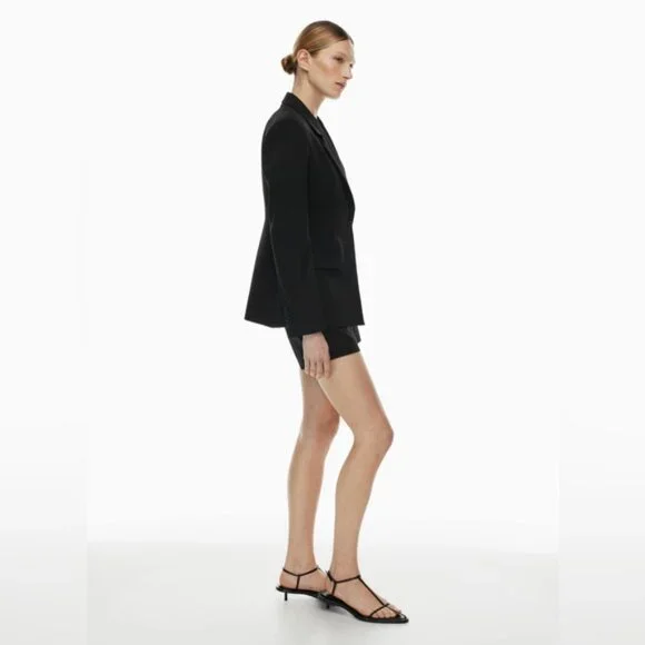 BABATON Aritzia Invest Wool long single breasted Blazer Jacket Tailored Black 4 - Picture 2 of 7